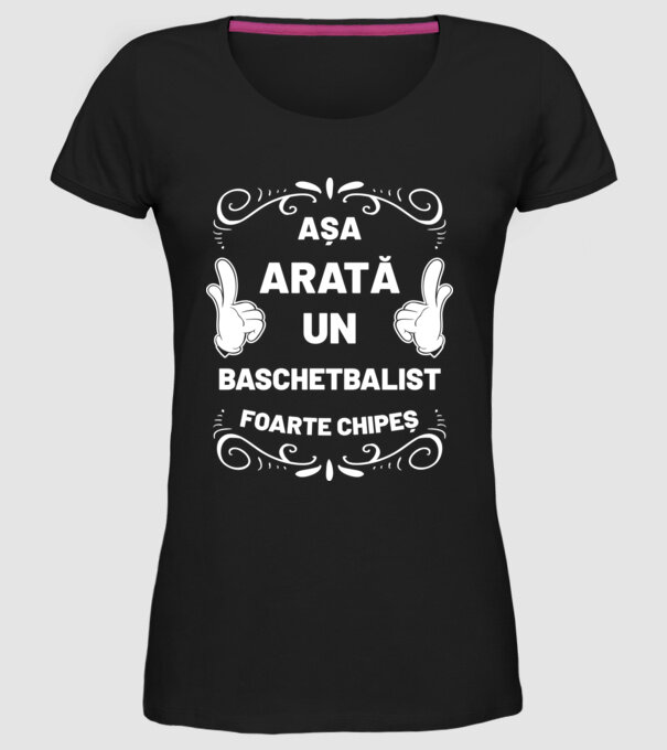 Așa arată un BASCHETBALIST foarte chipeș model negru pe tricou