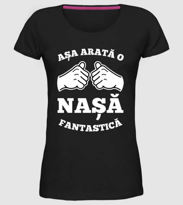 Așa arată o nașă fantastică model negru pe tricou