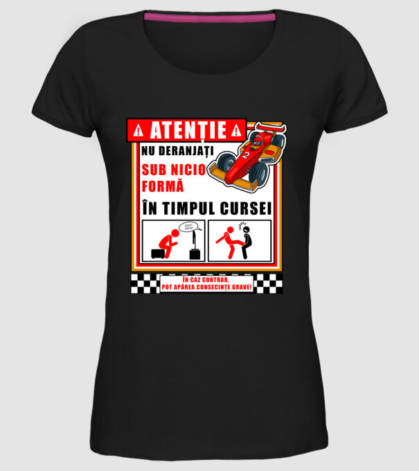 atenție model negru pe tricou