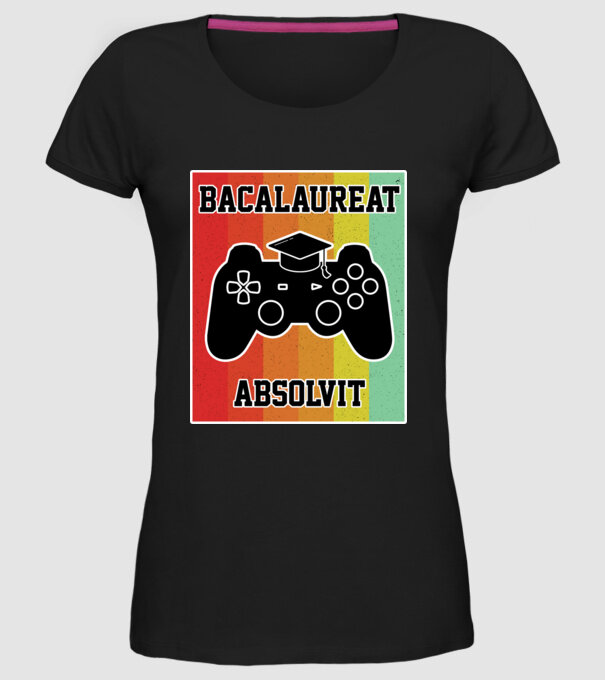 bacalaureat absolvit model negru pe tricou