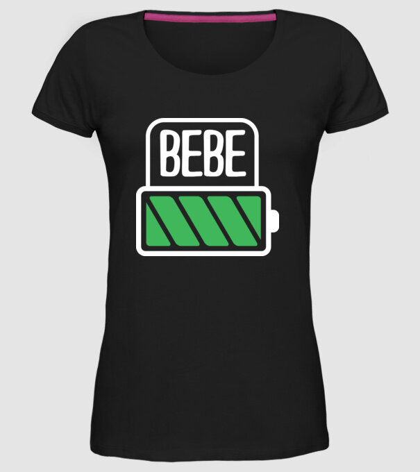 Bebe încărcat model negru pe tricou