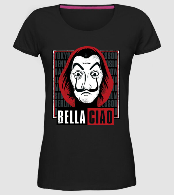 bella ciao dali model negru pe tricou