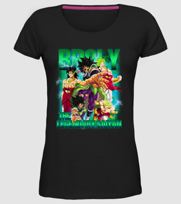 broly dragonball model negru pe tricou