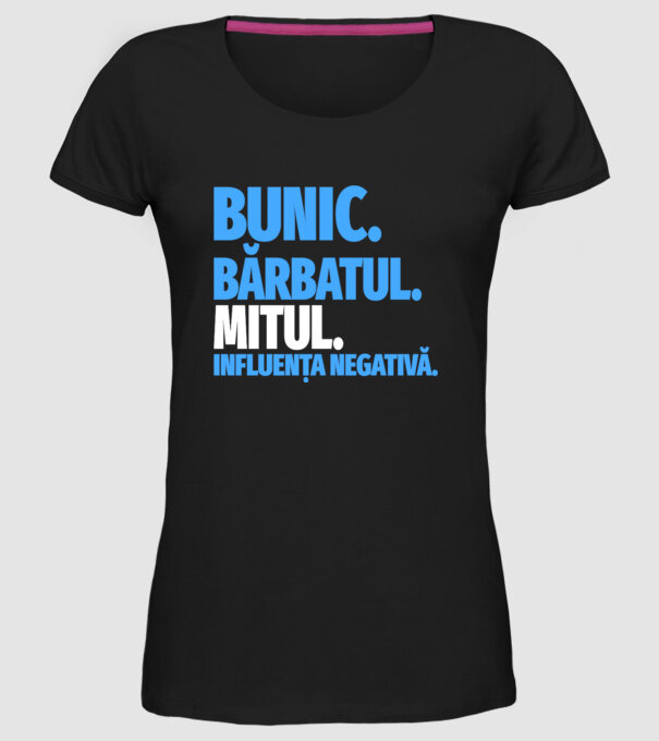 Bunic model negru pe tricou