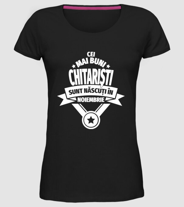 Cei mai buni chitariști sunt născuți în noiembrie model negru pe tricou