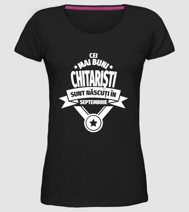 Cei mai buni chitariști sunt născuți în septembrie model negru pe tricou
