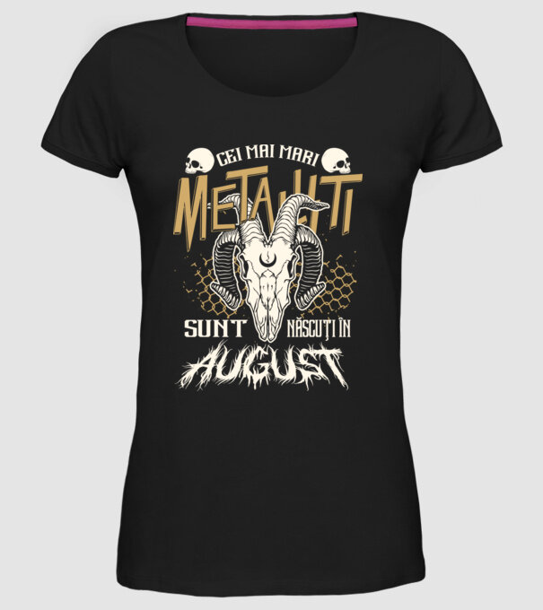 Cei mai mari metaliști sunt născuți în august. model negru pe tricou