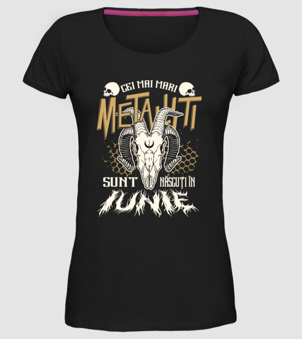 Cei mai mari metaliști sunt născuți în iunie. model negru pe tricou