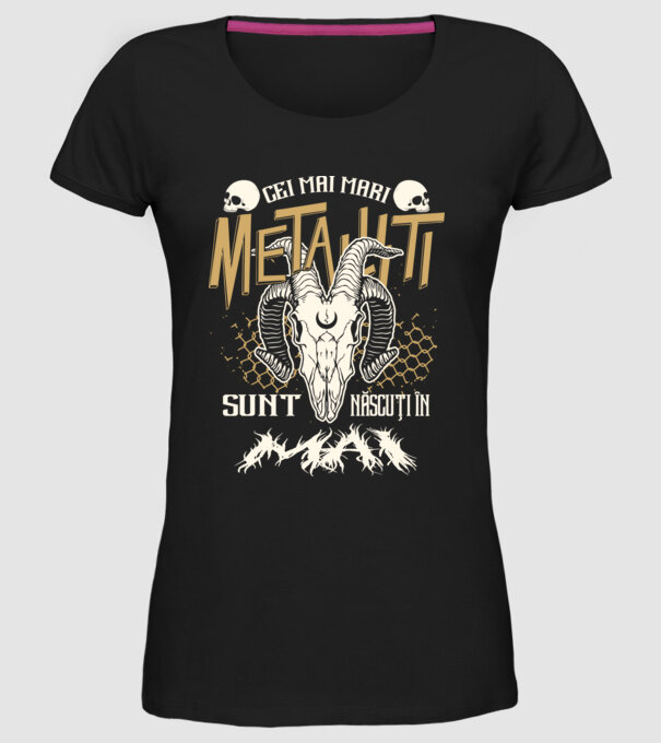 Cei mai mari metaliști sunt născuți în mai. model negru pe tricou