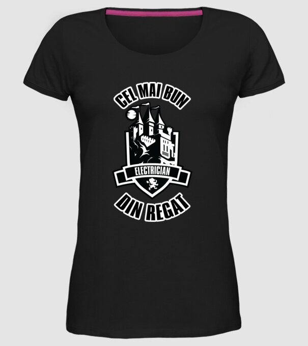 Cel mai bun electrician din regat model negru pe tricou