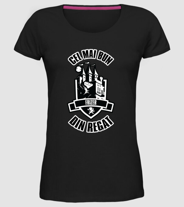 Cel mai bun frizer din regat model negru pe tricou