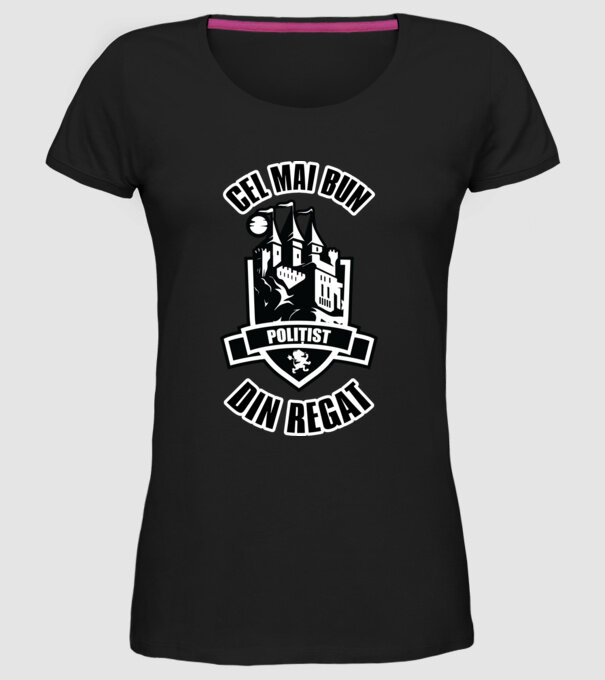 Cel mai bun polițist din regat model negru pe tricou