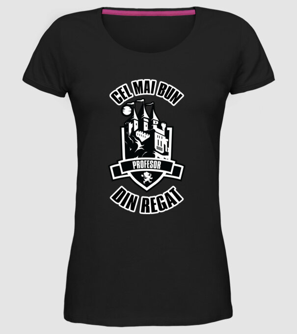 Cel mai bun profesor din regat model negru pe tricou
