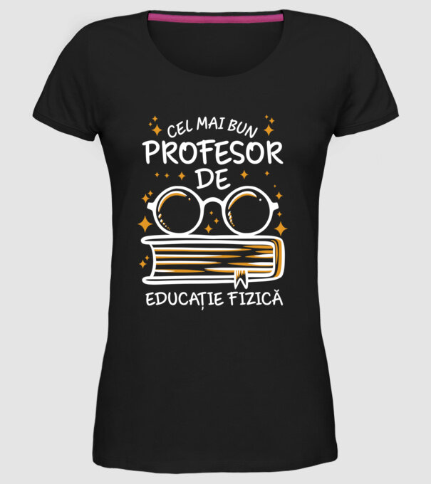 Cel mai bun profesor educație fizică D2782032 model negru pe tricou