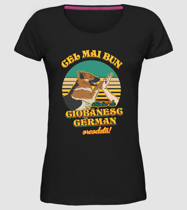 Cel mai bun stăpân de ciobănesc german vreodată! model negru pe tricou