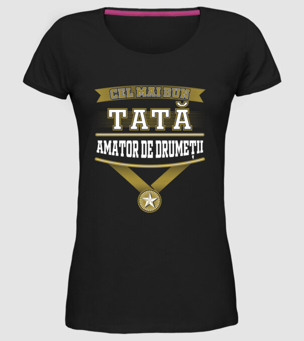 Cel mai bun tată amator de drumeții model negru pe tricou