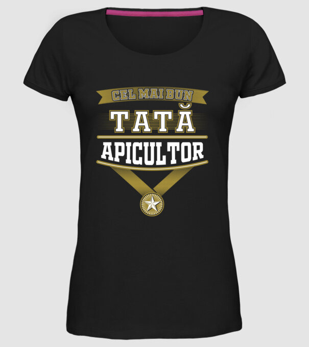 CEL MAI BUN Tată Apicultor model negru pe tricou