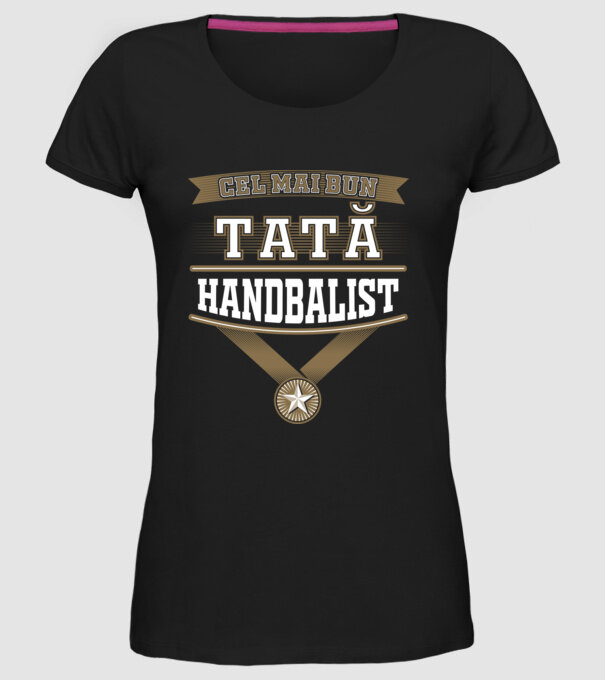 Cel mai bun tată handbalist model negru pe tricou