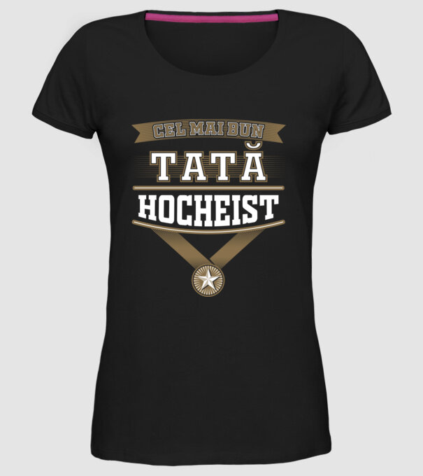 Cel mai bun tată hocheist model negru pe tricou