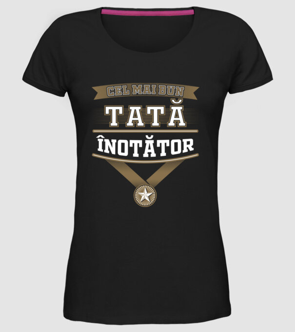 Cel mai bun tată înotător model negru pe tricou