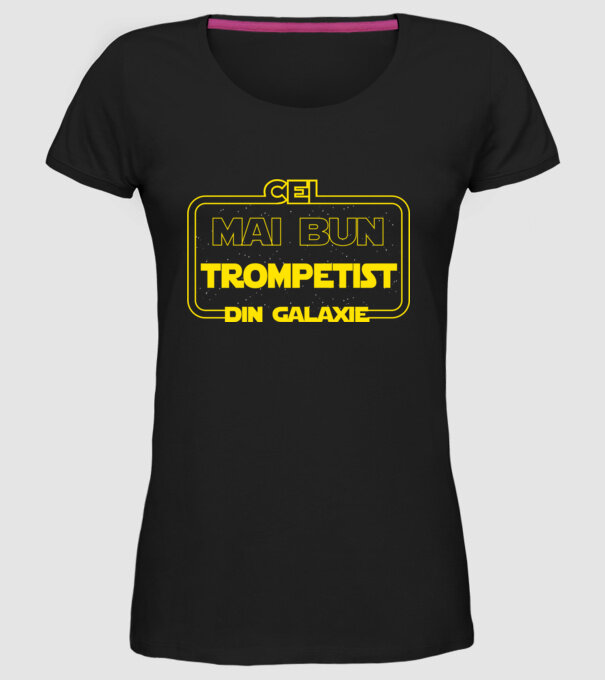 Cel mai bun trompetist din galaxie model negru pe tricou