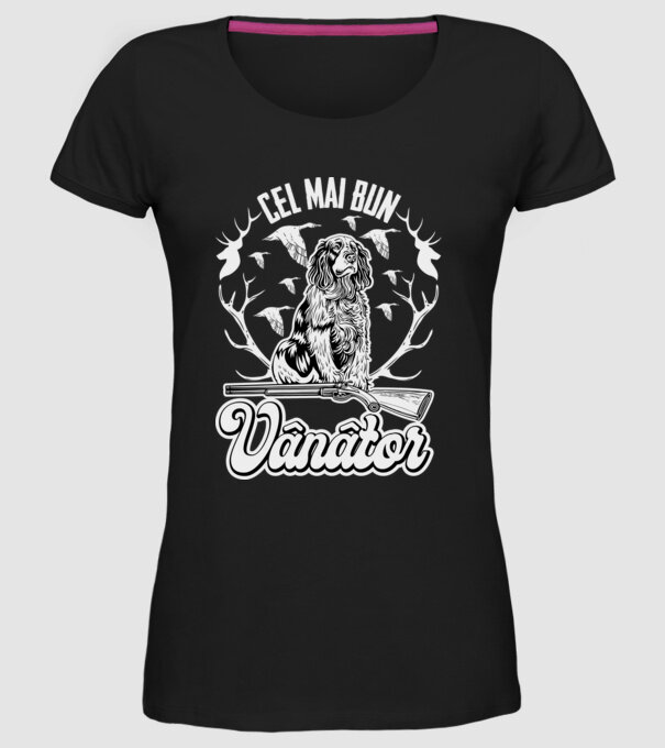 Cel mai bun vânător model negru pe tricou