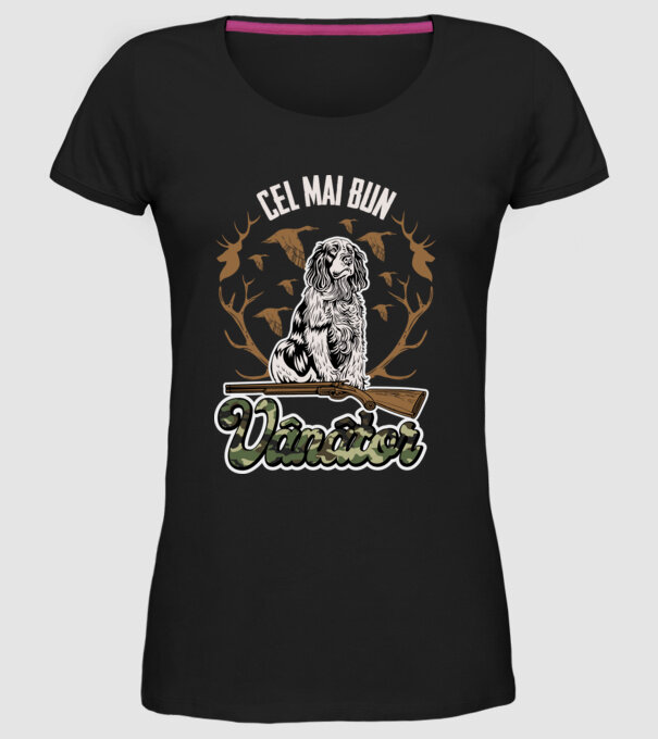 Cel mai bun vânător model negru pe tricou