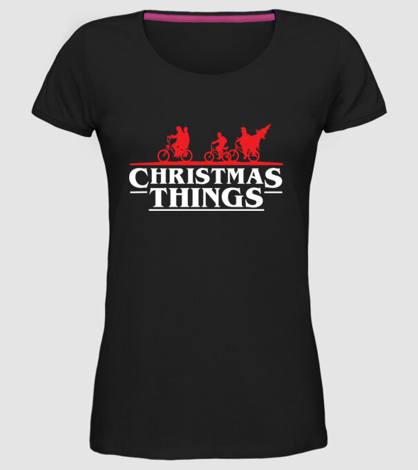 christmas things model negru pe tricou
