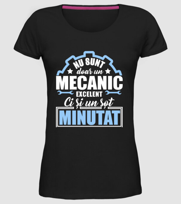 Nu sunt doar un mecanic excelent, ci și un soț minunat! model negru pe tricou