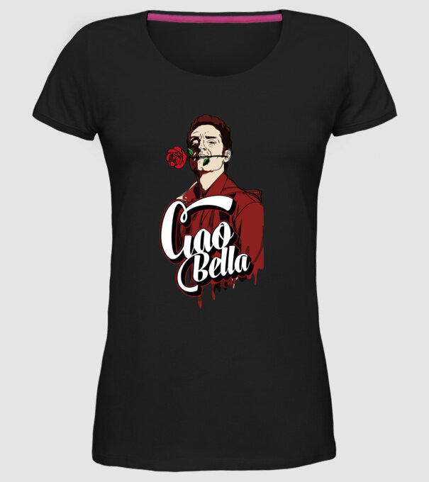 ciao bella berlin rose model negru pe tricou