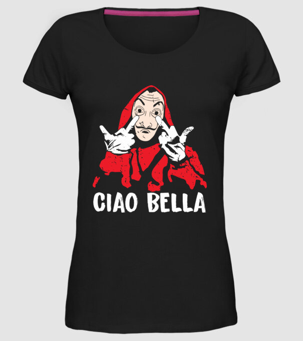 ciao bella dali model negru pe tricou