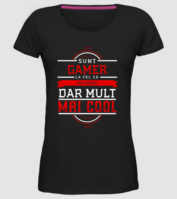 sunt gamer, la fel ca toți ceilalți, dar mult mai cool model negru pe tricou