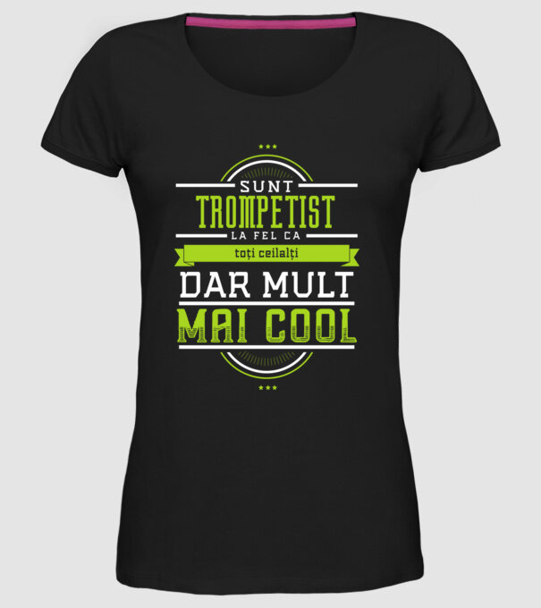 sunt un trompetist, la fel ca toți ceilalți, dar mult mai cool model negru pe tricou