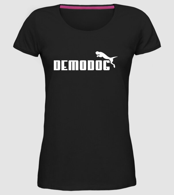 demodog logo model negru pe tricou