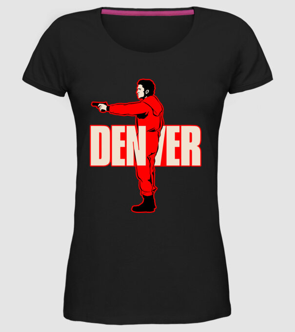 denver la casa de papel model negru pe tricou