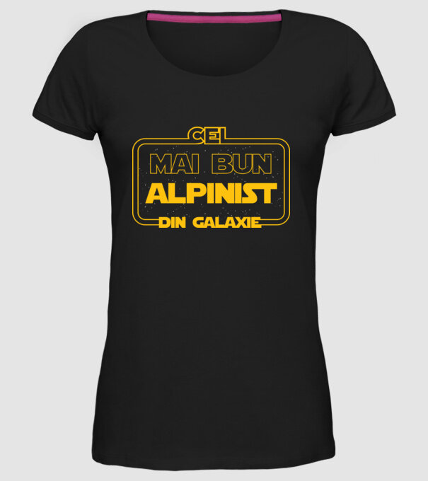 cel mai bun alpinist din galaxie model negru pe tricou