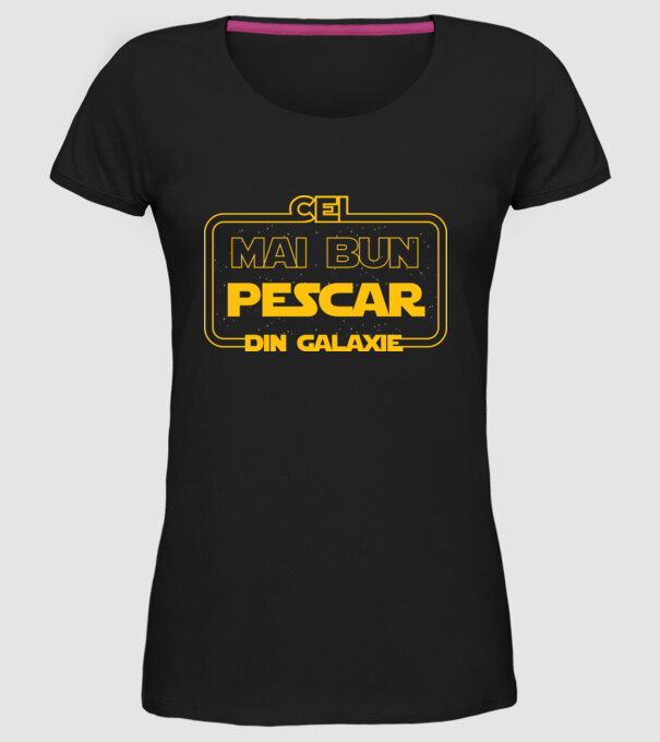 Cel mai bun pescar din galaxie model negru pe tricou