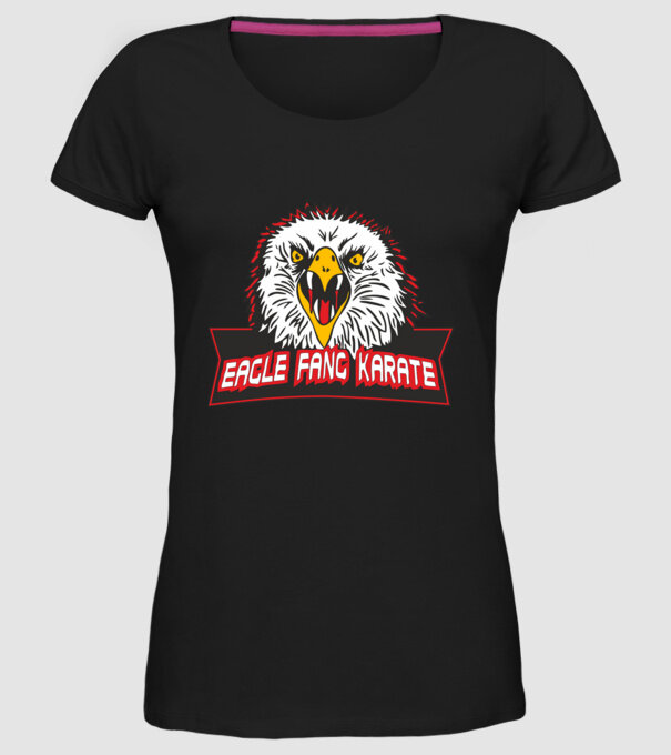 eagle fang karate cobra kai model negru pe tricou
