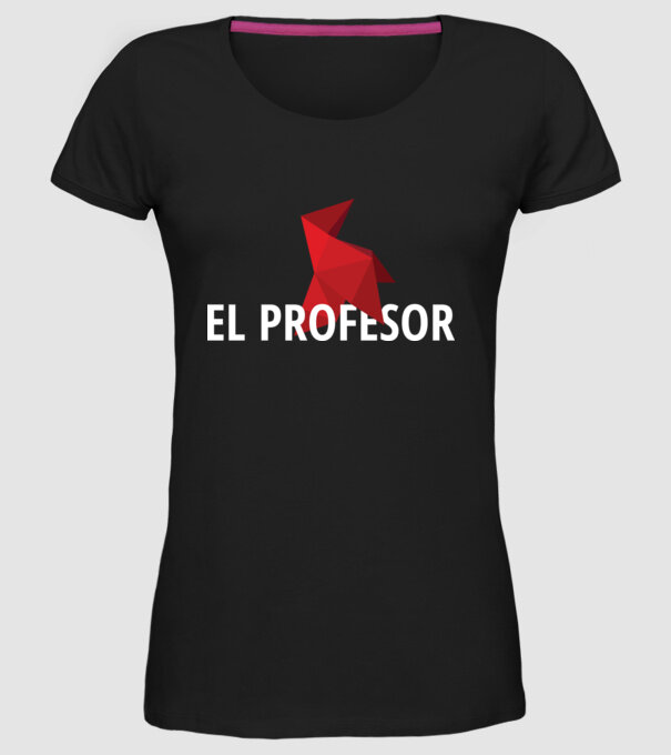 el professor money heist model negru pe tricou