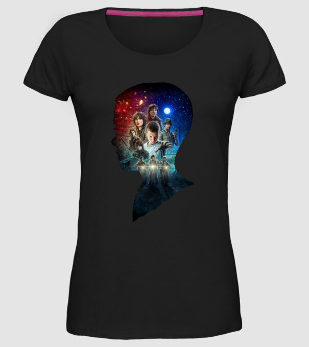 eleven poster head2 model negru pe tricou