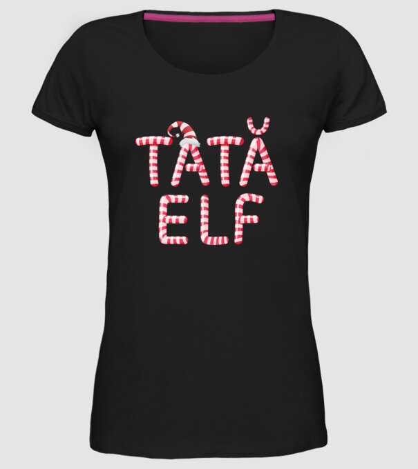 tată elf model negru pe tricou