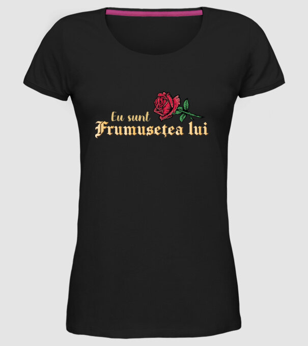 eu sunt frumusețea lui model negru pe tricou