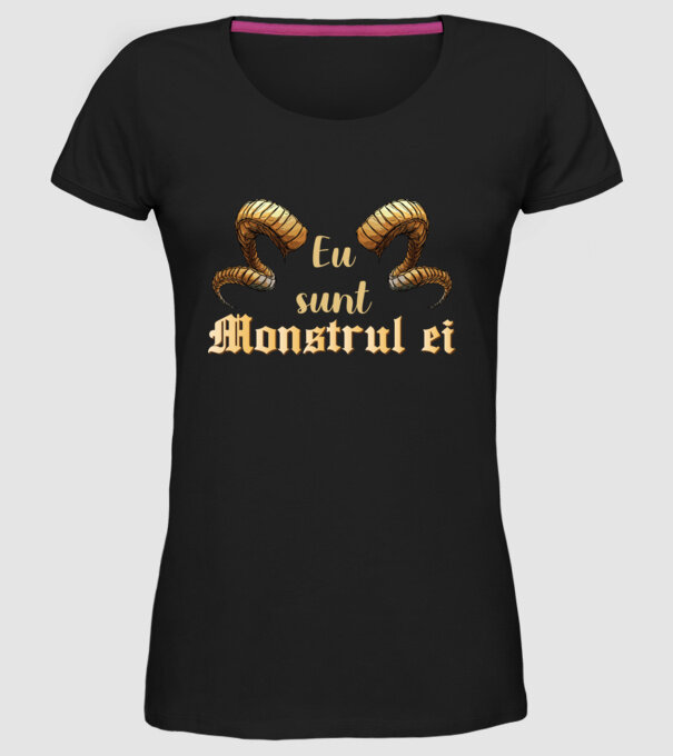 eu sunt monstrul ei model negru pe tricou
