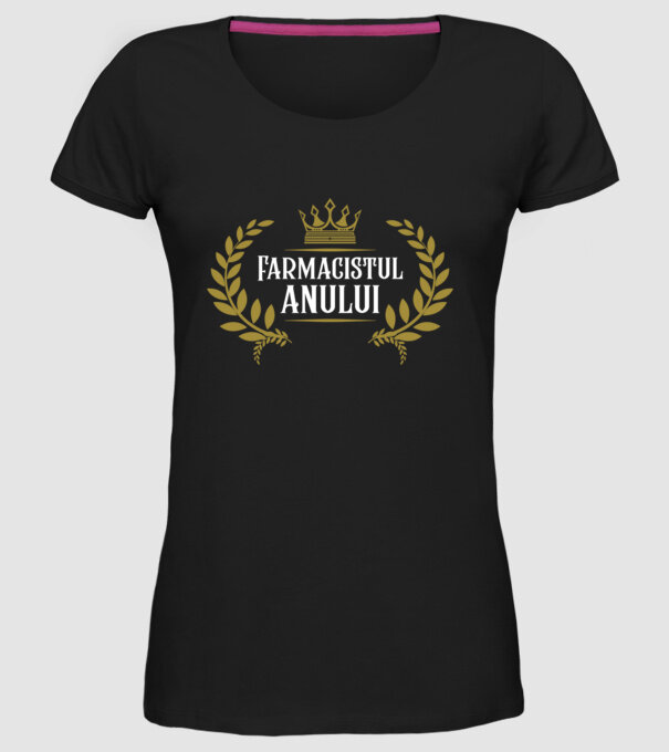 Farmacistul/ farmacista anului model negru pe tricou