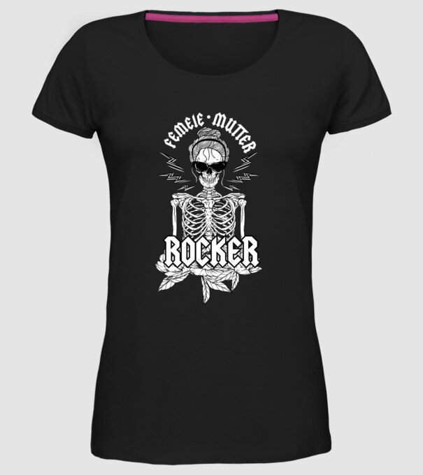 femeie - mutter - rocker model negru pe tricou