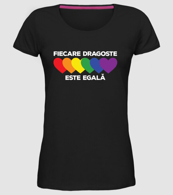 Fiecare dragoste este egală model negru pe tricou