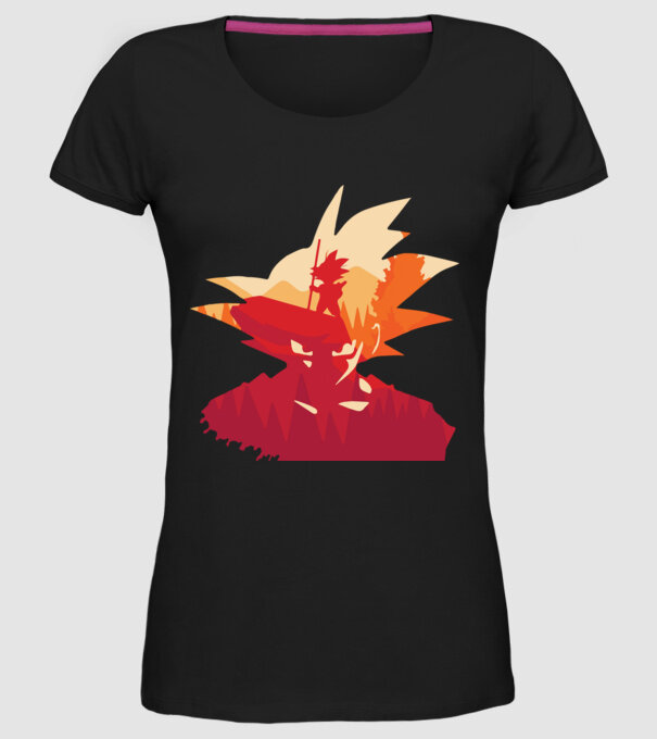 goku head model negru pe tricou