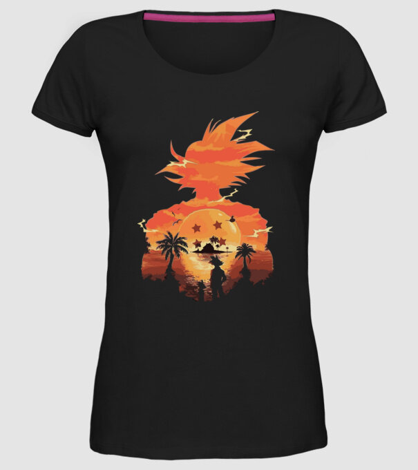 goku sunset 2 model negru pe tricou
