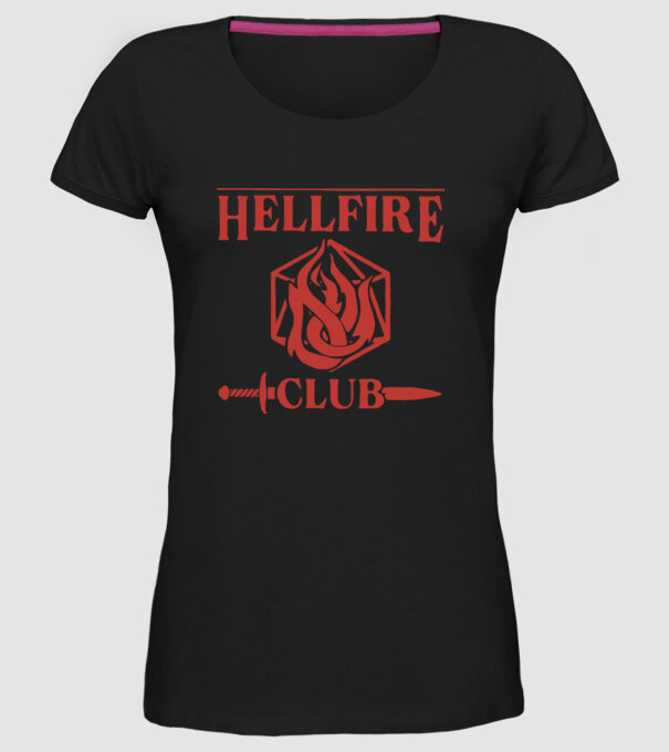hellfire club 85 model negru pe tricou