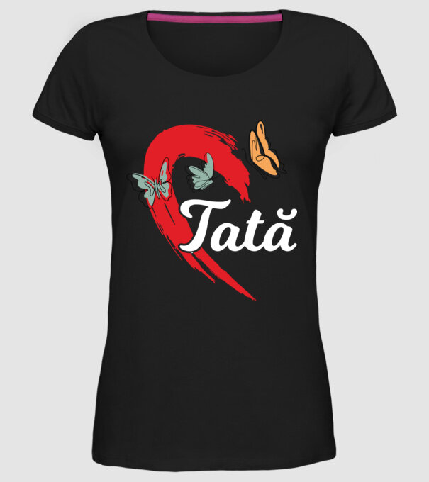 Tată model negru pe tricou